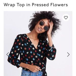 Madewell Wrap Top in Pressed Flowers